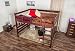 Produktbild Hochbett für Erwachsene "Easy Möbel" K15/n, Buche Vollholz massiv Dunkelbraun, teilbar - Liegefläche: 160 x 200 cm