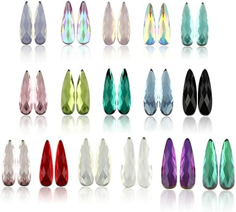 QIMEIYA Nail Art Rhinestones Mix Color 10Pcs/Pack Flat Shaped Elongated Teardrop Rectangle Glass Flame Colorful Stones For 3D Nails Decoration