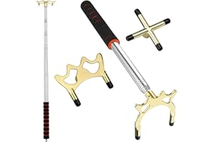 ORICOOL Queuebrücke-Queue Zubehör-Billard Queue Versenkbare - Billard Queue Stick Brücke mit 3 Stücke Abnehmbarem Messing Brücken Kopf Stück Billard und Snooker