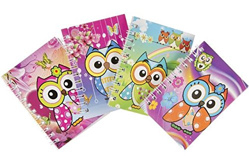 8x Notizblock Eule, Mitgebsel zur Mädchenparty