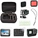 Produktbild Tragetasche und Zubehör-Set für GoPro Hero 5/6 – inklusive wasserdichter Hartschalen-Aufbewahrungstasche + Silikonhülle + Objektivdeckel + Filterset Teile Action Camera Starter Set, schwarz