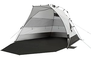 ‎QEEDO qeedo Quick Bay Pro Große Strandmuschel mit UV-Schutz (UV80) für 3 Personen inkl. Sandheringe und Roll-in-Bag Sonnenschutz für Familien, Kinder, Babys oder Hunde