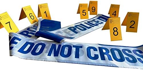 Kobe1 Police Do Not Cross,Novelty Barrier Tape (6m) and Photo Evidence Frames(Cards:1-10) (7cm x4cm)