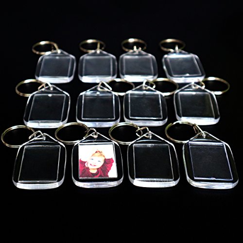 50 transparente Rohlinge Foto-Schlüssselanhänger für Bilder 35mm x 25mm von Kurtzy TM - 3