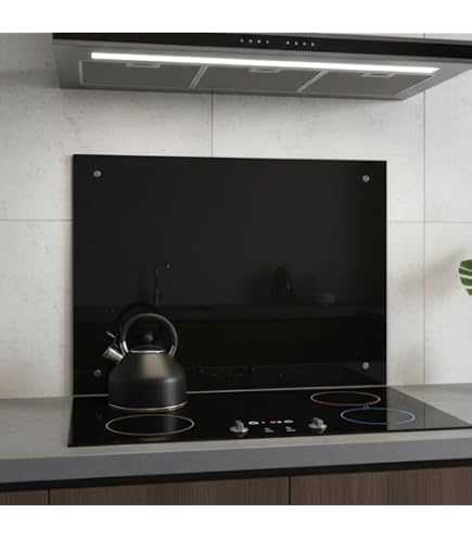 Dosseret de cuisine Noir 120x60 cm Verre trempé vidaXL | Leroy Merlin