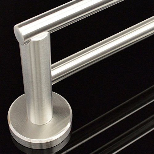 Weare Home Badezimmer Accessoires silbern doppel Handtuchstange aus hochwertig 304 Edelstahl gebürstet finished Wandhalterung Modern Einfach Design - 4