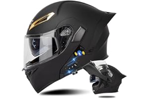 DIRERTYS Bluetooth Cascos Modulares de Moto, Casco Abatible ECE Homologado, Casco Modular Integrado con Visera Solar Doble Antivaho y Forro Extraíble,Casco Cola Grande para Hombres Mujeres
