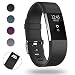 Produktbild super vaule Fitbit Charge 2 Strap Armband, Lade 2 Bänder Einstellbare Ersatz Sport Zubehör Armband für Fitbit Charge2 Large (Schwarz, L)