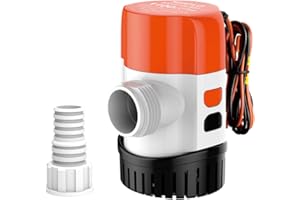 LIGHTEU®, Bomba de sentina no automática DC 12V SERIE 13A 1100GPH Bomba de agua sumergible para barcos marinos yates caravanas jardín exterior SFBP1-G1100-13A