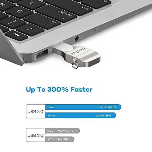 Flash Laufwerk HooToo 64GB USB Stick MFi zertifiziert mit Lightning Stecker und USB 3.0 Stecker für iPhone, iPad und Computer - 3