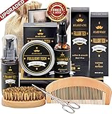 【TRATA TU BARBA DE BUENA MANERA】Nuestro bien hecho Barba Peine, Boars Hair Brush y afiladas tijeras de acero inoxidable hacen que recortar, moldear y domesticar su barba sea más fácil que nunca.