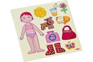 ‎HABA HABA Magnetspiel-Box Anziehpuppe Lilli – Magnetpuzzle für Kinder ab 3 Jahren – Mit 54 Teilen & 4 Szenen – Magnetisches Anziehspiel in praktischer Metallbox – 1007392001