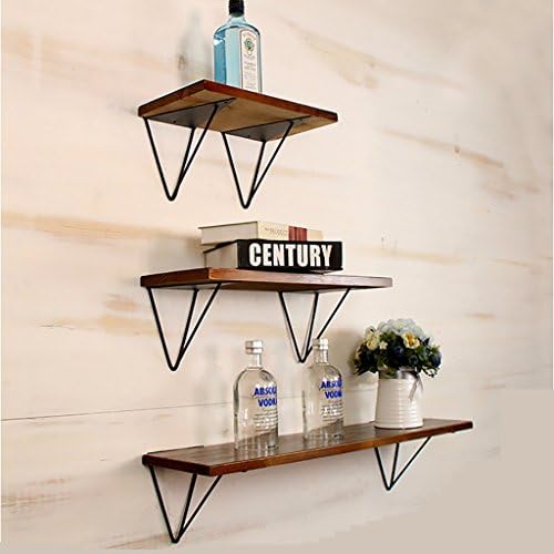 Industrial Vintage Solid Wood Wrought Iron Shelf / Living Room Bar Wall Wall Clapboard Shelf Bookshelf