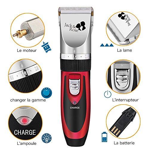 Jack & Rose Profi Elektrische Haarschneidemaschine Wiederaufladbare Haarschneider Set Haartrimmerset Haartrimmer mit 4 Trimmaufsätzen für Kinder und Herren - 5