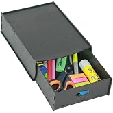 Starlightning Gizli &Ccedil;ekmece Organizer Masa Altı Saklama Kabı B&uuml;y&uuml;k Boy Dikey Demonte Mdf Siyah Renk