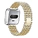 Produktbild Weekendy Fünf Perlen Runde Perlen Legierung Uhrenarmband Verstellbares Armband Ersatz Armband Für Fitbit Versa ( Farbe : Gold )
