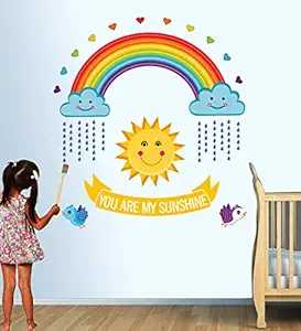 Decals Design You are My Sunshine Rainbow Wall Sticker (PVC Vinyl, 70 cm x 50 cm),Multicolor