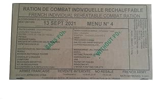 RCIR MRE NEW FRENCH COMBAT RATION 24 HRS INDIVIDUAL REHEATABLE