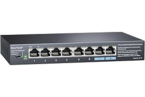 BrosTrend 8 Port 2.5Gb Switch, Unmanaged Network Switch Supports Static Link Aggregation & VLAN Ideal for Gaming NAS PC, Ethernet Splitter Plug & Play Fanless Desktop / Wall Mount, Lifetime Protection