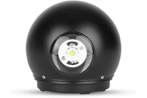 V-TAC Lampe LED Cob 6 W, murale, aluminium, noir, lumière blanche naturelle 4000 K IP65