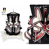 Geschnitzte Kerzen, schwarze und rote Kerze