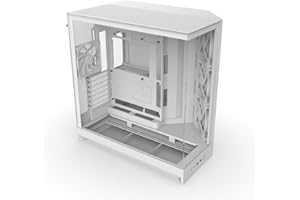 ‎NZXT NZXT H9 Flow (2025) – Großes Dual-Kammer ATX Mid-Tower Airflow PC-Gehäuse – Enthält 3 x 140mm & 1 x 120mm Lüfter – 420mm Radiatorunterstützung – Gehärtetes Glas – Back-Connect bereit – Weiß