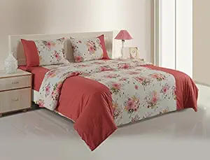 Swayam Shades of Paradise Cotton Single Duvet Cover - Pink