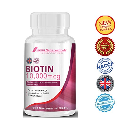 Biotin 10,000 MCG - For Hair Growth, Improve Skin Health & Have Thicker Nails For Women & Men.With Vitamin B7-Complex.