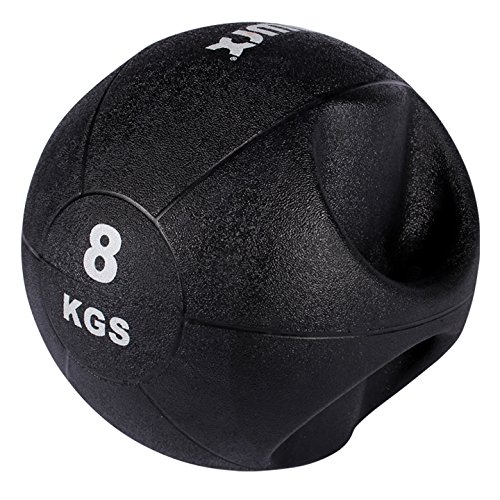 Medizinball mit Griffen Profi 3 – 10 kg von POWRX | schwarz Gewichtsball Studioqualität - 3