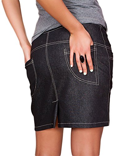 Mija – Maternity pregnancy Denim skirt with soft jersey panel 3047