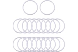 FSSTUD 20 Anelli Acchiappasogni in Plastica Bianca, Cerchi per Macramè, Ghirlande, Decorazioni Floreali e da Parete, per Matrimoni e Centrotavola, 5 cm