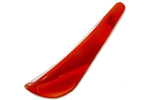 Chiloskit Coltello in agata rossa naturale da 11 cm, lucidato a specchio, oro e argento, lucidante a mano (rosso)