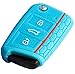 Produktbild WODEJIAYUAN Die neue bunte Silikon-Kasten-Abdeckungs-Haut-Jacke passte für VW Volkswagen Golf 7 GTI Golf VII MK7(Blau)