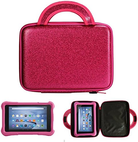 TabTek ittle British Kids 7" (7-Inch, Ittle) Tablet Cover - Android - Durable Kids EVA Hard Case Bag, Rose