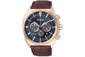 Citizen Męski zegarek kwarcowy z chronografem ze skórzanym paskiem CA4283-04L, brązowy/czarny, bransoletka