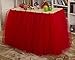 Produktbild XUAN 80 cm * 91,5 cm Röcke Tüll Schneeflocke Wunderland Tutu Tisch Tischdecke für Mädchen Partytisch Abdeckungen , red