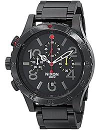 Nixon A4861320-00 - Reloj cronógrafo de cuarzo unisex con correa de acero inoxidable, color negro