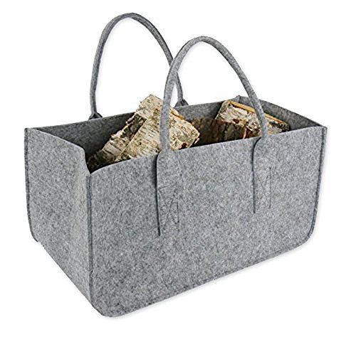 Fanaticism Filztasche Kaminholztasche Filzkorb Kaminholztasche Kaminholzkorb Korb Filz Zeitungsständer Zeitungskorb, grau, 45*26cm