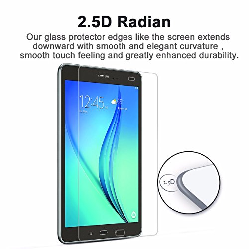 [2-pack] Galaxy Tab A 9.7 Schutzfolie, SIDARDOE gehärtetes Schutzglas für Samsung Galaxy Tab A 9.7, HD ultraklar, 0,33mm, 2,5D abgerundete Ecken, Härtelevel 9H, kratzfest, fingerabdruckabweisend, mit Garantie - 8