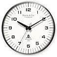 Harris & Co. Clockmasters Metal Silent Sweep Noiseless Technology Analog Wall Clock (14 Inch) Model-Park Lane-Grey