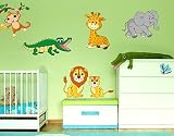Wandsticker Safari Tiere B x H: 40cm x 26cm von Klebefieber®