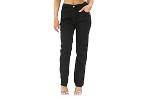 MYT Womens Side Elastic Waist Jeans Ladies Straight Leg Regular Fit Denim Pants All Waist Leg Sizes UK 10-24