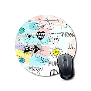Anuman007 Mouse pad Youtubers Mouse pad for Girls Combo Round Mouse Pad for Laptop/pc (9X9 Inches)