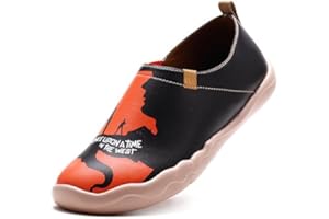 UIN Chaussures Hommes Femmes Cuir Microfibre Ultra-léger Loafers Chaussures de Sport Peint Originales Confort Voyage Plates Mocassins Automne et Hiver