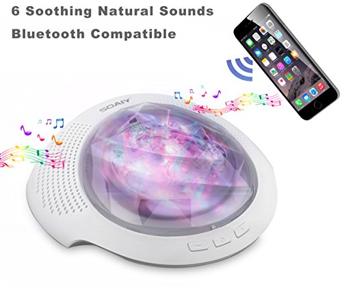 [neue Version] SOAIY® Bluetooth LED Farbwechsel Nachtlicht Projektor Lampe Polarlicht Projektion Einschlaflicht mit Fernbedienung Timer installierte Naturgeräusche für Schlafzimmer Kinderzimmer - 5