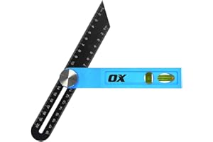 OX Tools Trade 200mm Sliding Bevel with Dual Axis Vials, Stainless Steel Blade, T Bevel Gauge Angle Finder for Carpentry
