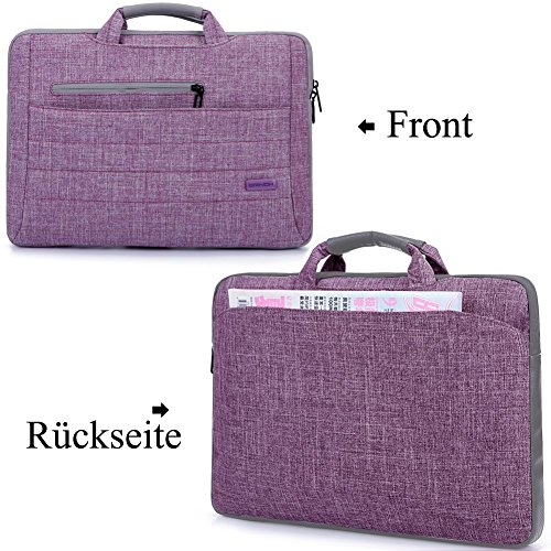 BRINCH 15,6 Zoll Multifunktional Laptop Schutzhülle Portable Umhängetasche Messenger Bag mit Schulterriemen und Griffe Aktentasche für 15 – 15,6 Zoll Laptop / Notebook / MacBook / Ultrabook / Chromebook / Tablet Computers /Apple / Acer / Asus / Dell / Fujitsu / Lenovo / HP / Samsung / Sony / Toshiba,Violett - 2