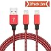Produktbild GlobaLink iPhone X Ladekabel Lightning Kabel Nylon (2Pack 2M) Lightning USB Datenkabel für Apple iPhone X 8/8 Plus 7/7 Plus 6S/6S Plus 6/6 Plus 5S 5C 5 iPad 4 iPad Mini/Air (Rotschwarz)