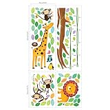 Decowall DM-1401 5 Kleine Affen Baum Wandsticker Wandaufkleber Wandtattoo Kinderzimmer - 8