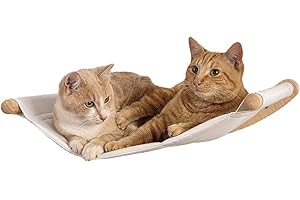 UINOFER Kletterwand Katzen, Wandmontage Katzenhängematte mit Katzenleiter, Katzenbett zum Klettern aus Natur-Holz (Hängematten)